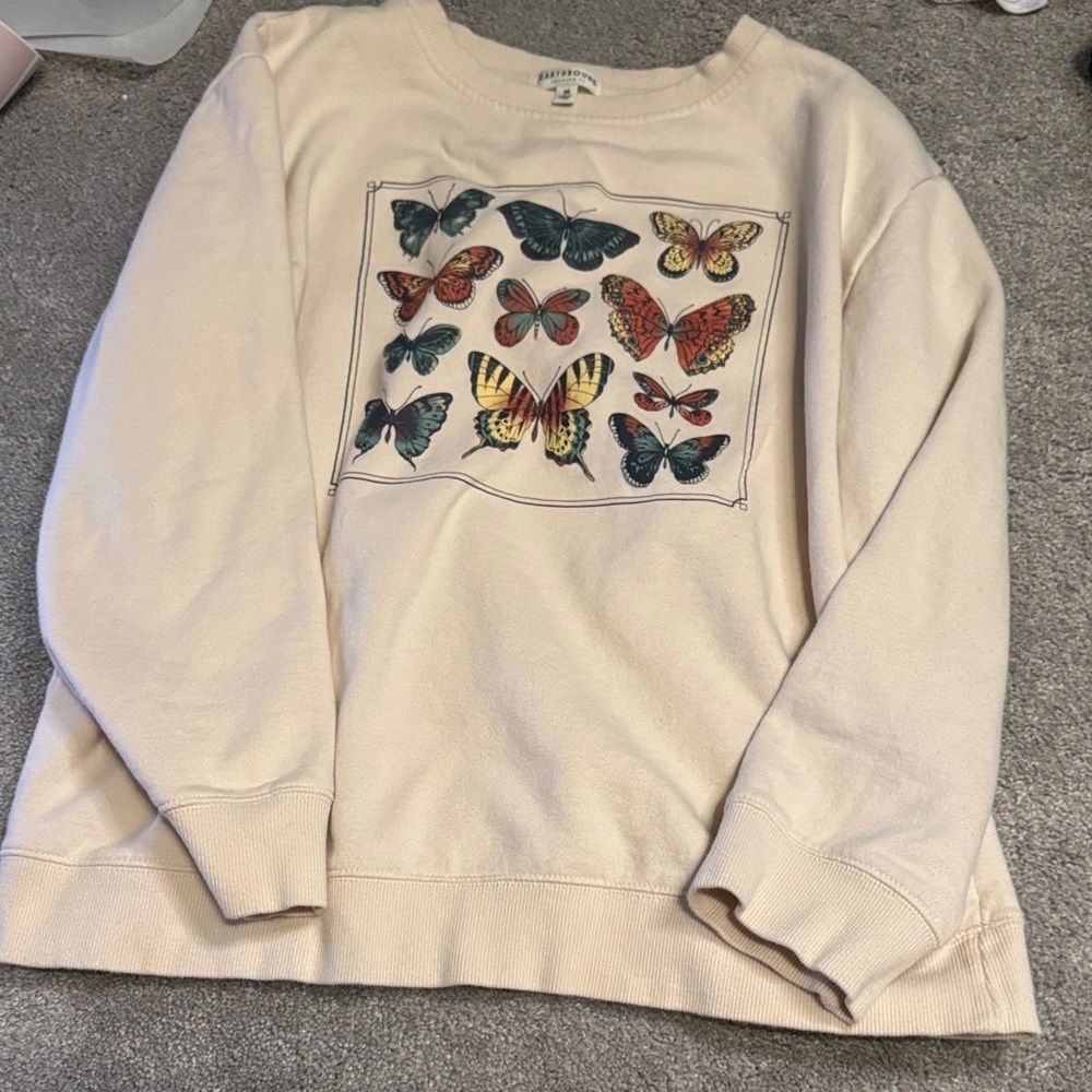 EARTHBOUND Women's Pink Butterfly Sweater